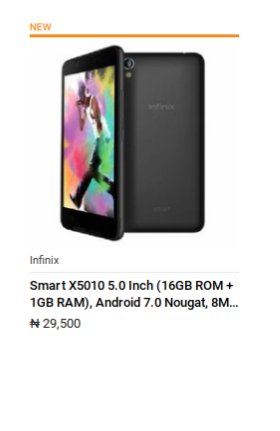 Infinix Smart X5010 Price in Nigeria